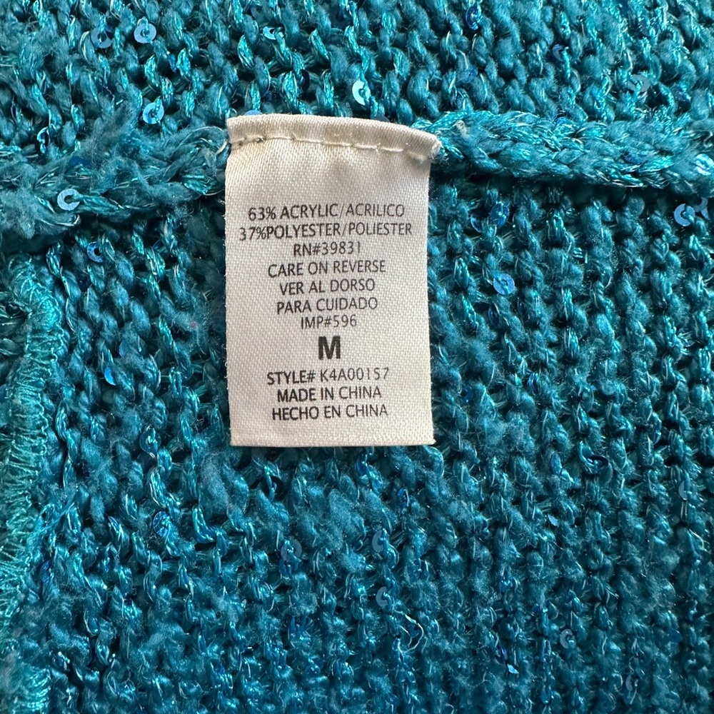 Baby Phat Blue Sequin Sweater Medium - Picture 3 of 3